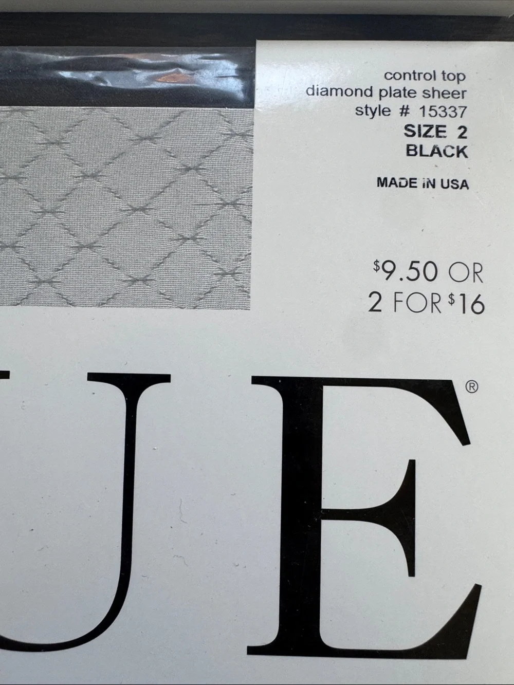 HUE Black assorted Gotta Have It! Fashion Sheers size 2 new